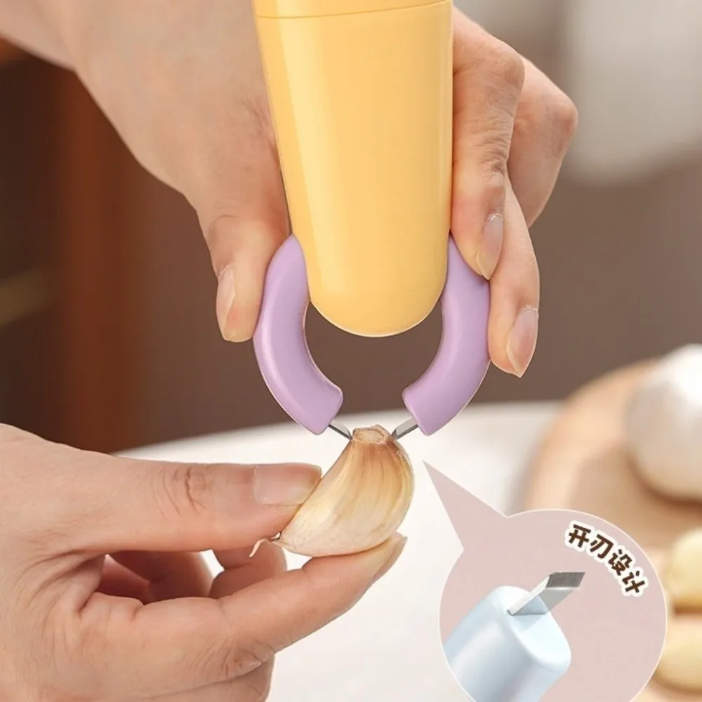 New 2in1 Garlic Peeler Peeling Function Clip Structure Garlic Peeling Tool Scraping Function Kitchen Tools Garlic Preparation