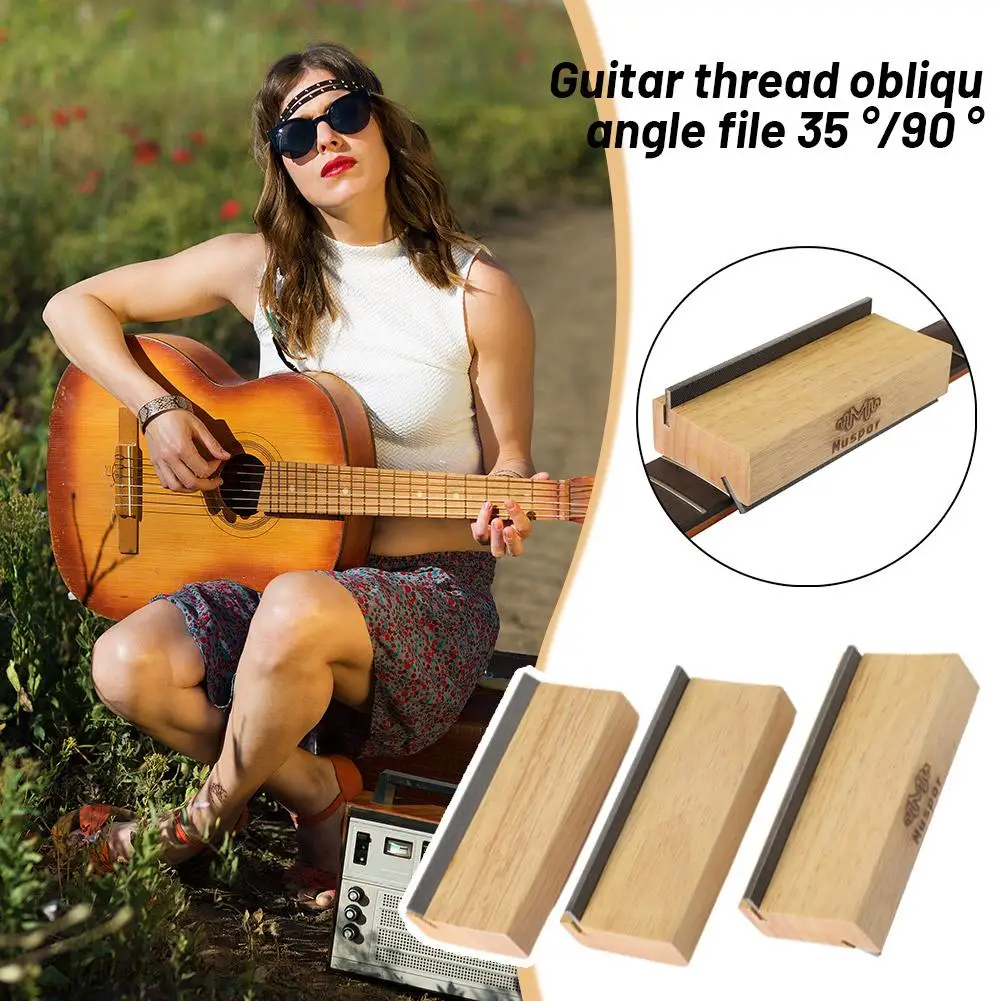 35/90 องศากีตาร์ไม้ Fret Beveling แฟ้มกีตาร์ Fret Bevel End เครื่องมือ Luthier Crowning แฟ้ม C4u5