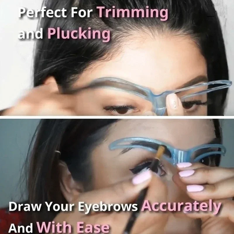 Modello di trucco riutilizzabile per modellare le sopracciglia da 8 pezzi Pratico strumento per sopracciglia in plastica senza cuciture per uso domestico Kit per lo styling delle sopracciglia