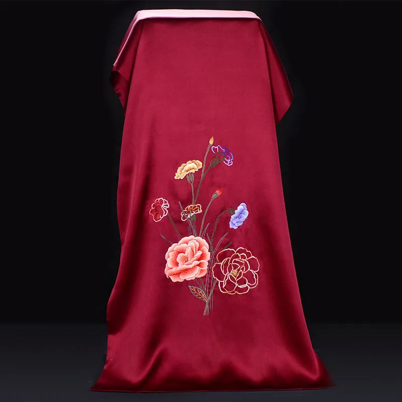 Xiuzhuang Self sold 2023 New Handmade Embroidered Su Embroidered Silk Scarf Shawl 