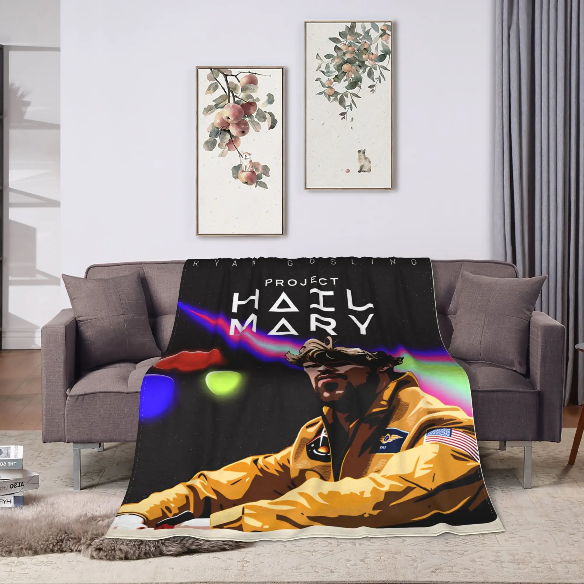 Super Soft Blankets Camping Project Hail Mary Bedding Throws  Flannel Bedspread For Couch Bed Street Trend Sofa Bed Cover