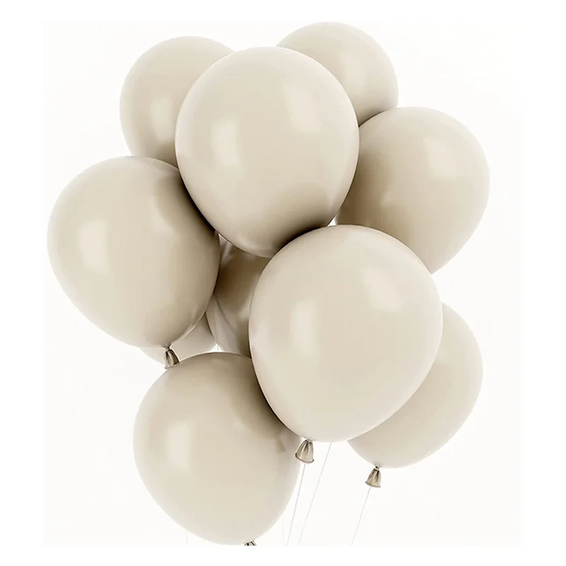 100pcs New Sand White Bean Paste Retro Latex Balloons Birthday Wedding Decorations Party Garland Arch Balloon Baby Shower Globos