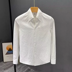 Spring Autumn New Fashion Turn-down Collar Long Sleeve Solid Blouse Men's Clothing Casual Loose Korean All-match Button Shirts