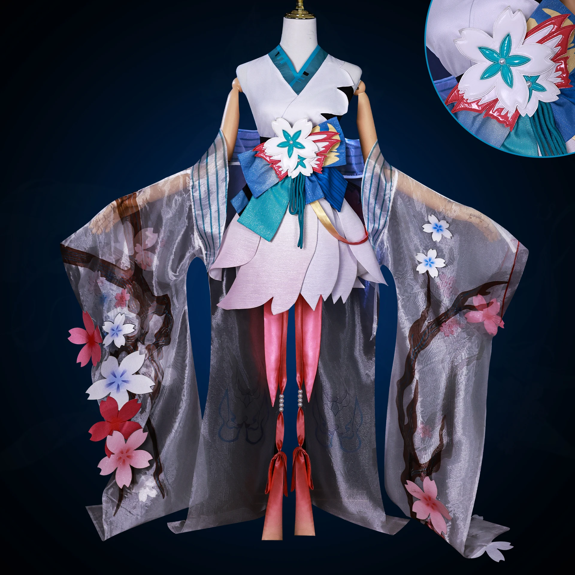 Game Onmyoji Miku Cosplay Costume Linkage SSR Skin Full Set Miku Cosplay Dress Wig Outfit Uniform Prop For Women