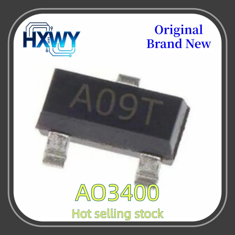 (20/100 pieces) AO3400 Silkscreen A09T SOT-23 N-channel Low Voltage MOS New Electronic Parts Fast Delivery High Quality In Stock