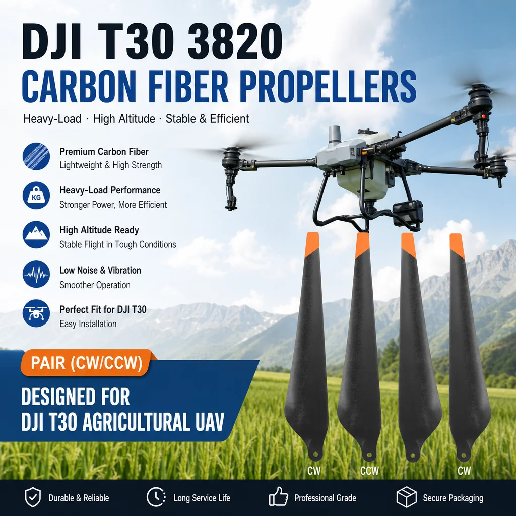 

3820 Carbon Fiber Drone Propellers Heavy-Load High-Altitude Blades for DJI T30 Agricultural Spraying UAV (Pair, CW/CCW)