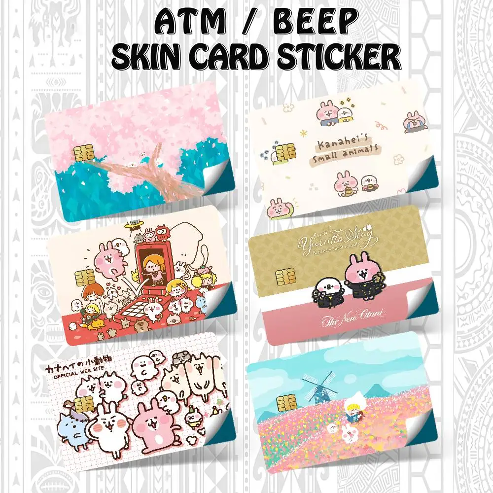 Japan Cute Cartoon K-Kanahei K Bank Credit Cards Bus Pass Stickers Cool Decoration Waterproof 4PCS Card