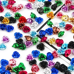 New Arrival 100pcs Rose Flower Aluminum Spacer Beads Caps 6mm 8mm 12mm For DIY Fashion Bracelet jewelry findings crafts