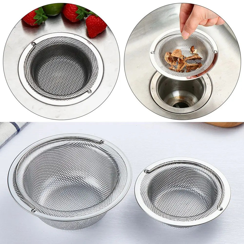 Home Bathroom Shower Mesh Cleaning Stuff Cover Stainless Steel Food Hair Stopper Sink Strainer Plug Filter Basket Colander