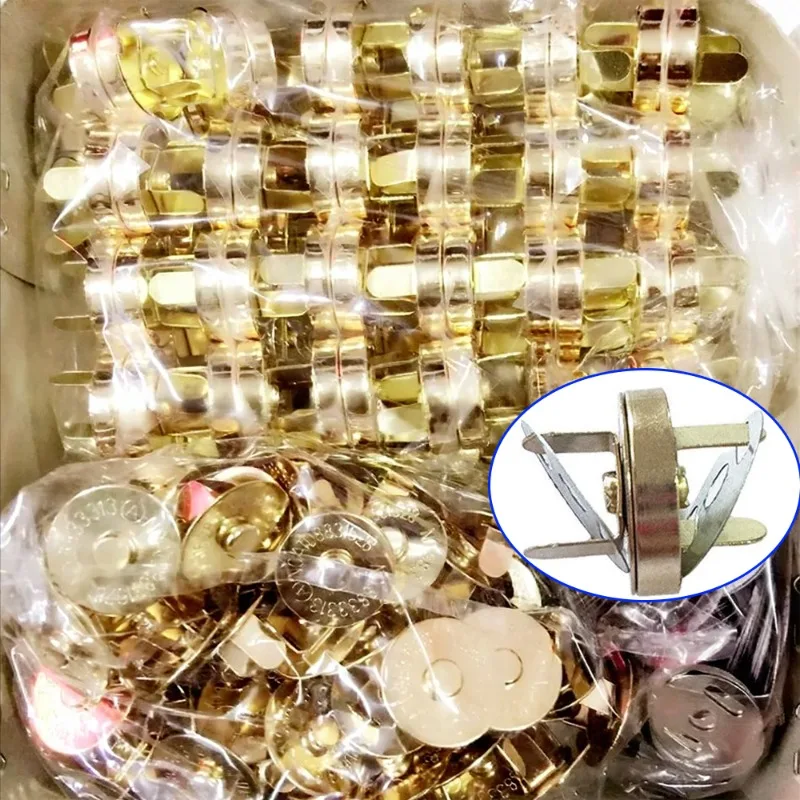 14mm 18mm Invisible No-stitch Square Magnetic Snap Fasteners Clasps Button Handbag Purse Wallet Craft Bags Parts Accessories