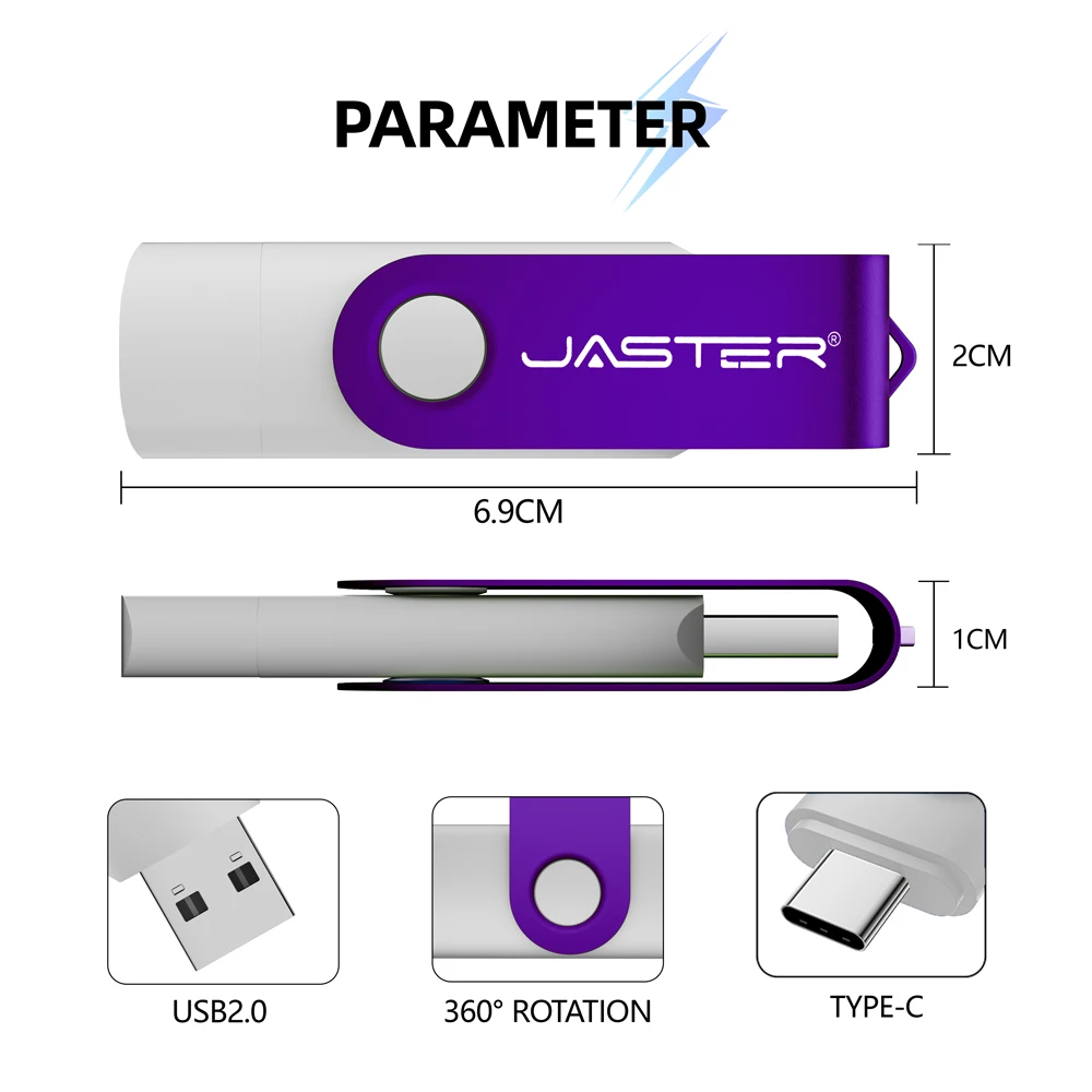 50PCS TYPE-C USB3.0 Plastic USB Flash Drive 128GB Free Custom Logo Memory Stick 64GB Black Pen Drive 32GB Creative Gift U Disk