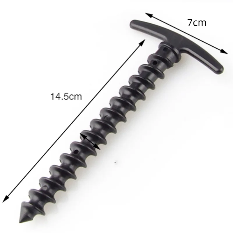 Tornillo de plástico ultraligero para acampada y montañismo, clavija portátil para tienda de campaña, cortina de cielo y clavos de tierra