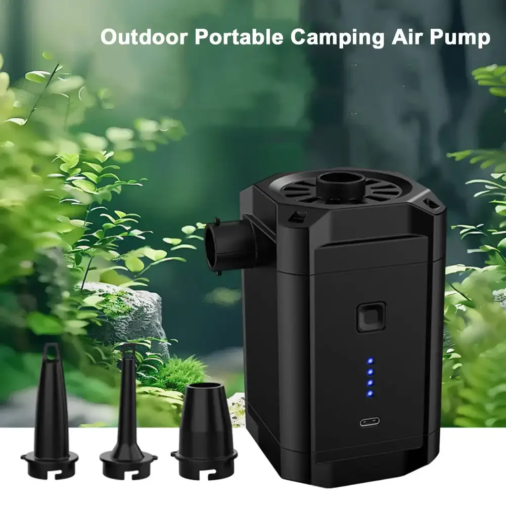 Electric Air Pump Inflator Air Compressor Battery Rechargeable Portable For PVC Boat Mattress Inflatable Pool Raft Tyre Balls