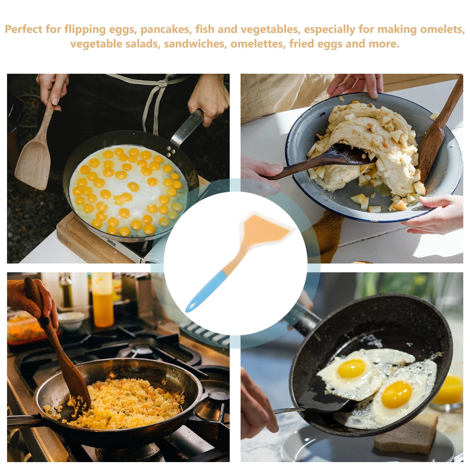 

Large Non stick Frying Spatula Silicone Nylon Kitchen Wok Pans Cooking Multi function Reusable Heat resistant Pot