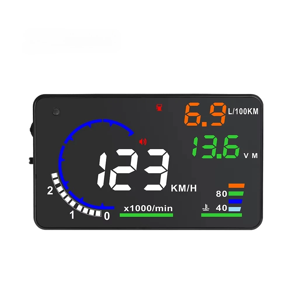 A8 GPS Head up Display 5.5inch LED Screen OBD2/USB Port Universal Fitment with water temp,Voltage,Fatigue Driving Alarm etc.