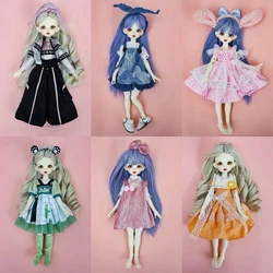 1/6 BJD Doll Dress 30cm Cute Dress Set with Interchangeable Strap Pants Dress Doll Accessories Girl Christmas Gift Toy