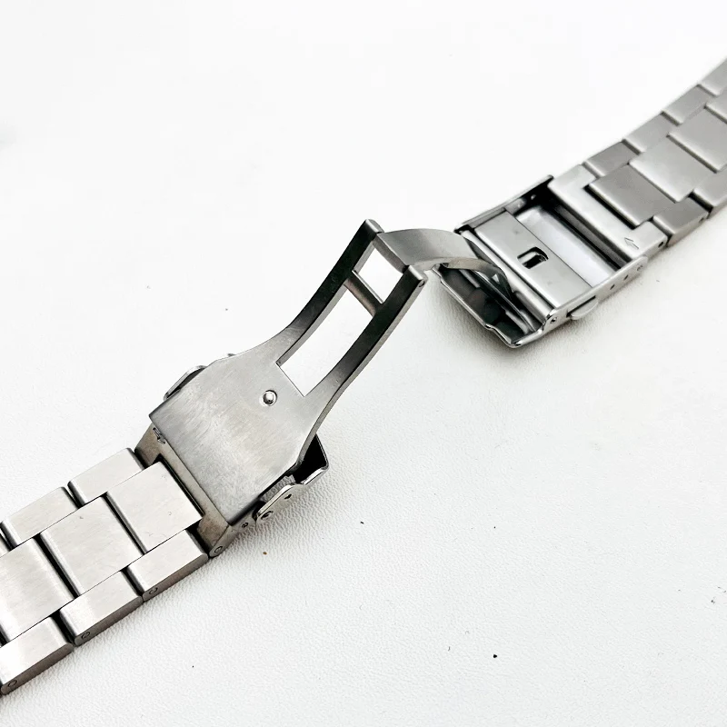 Stainless Steel Samurai Bracelet 22mm Strap Deployment Folding Buckle Solid Arc Ends 22mm SRPE Samurai Watch Band Belt