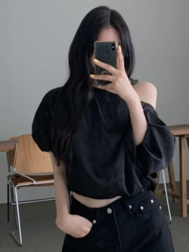 Ele ort Sle Damen irt Pure Desire Chic Design Sommer New Faion oulder Bared Faionable Top Quali Kleidungsstück