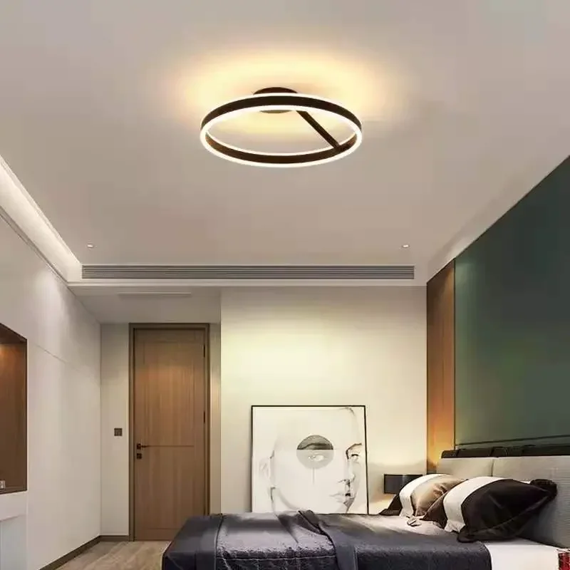 الحديثة حلقة LED ثريا تركب بالسقف الطعام غرفة المعيشة غرفة نوم غرفة الطعام عكس الضوء قلادة ضوء ديكور بريق تركيبات غرفة ديكور