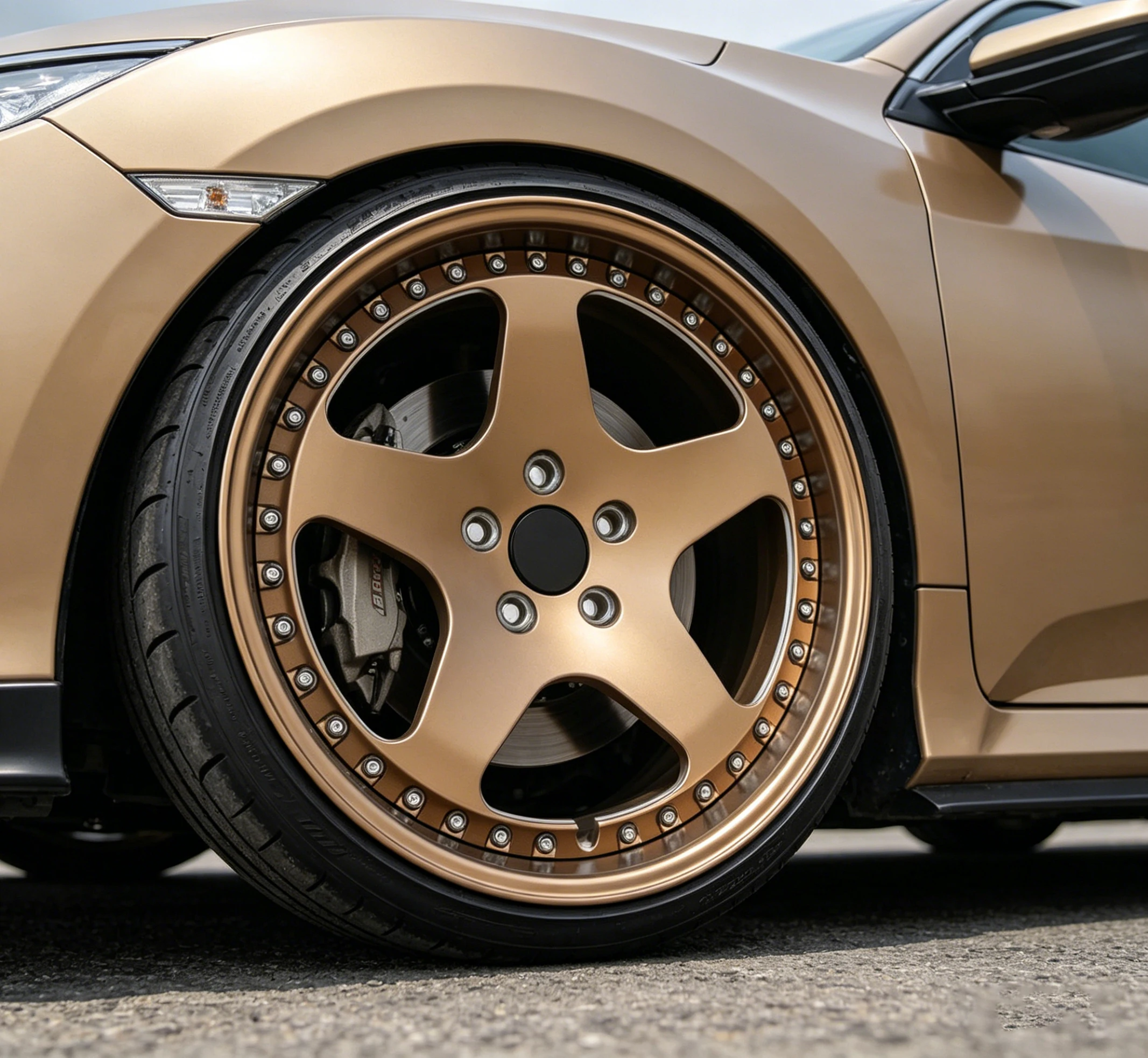 

18-20inches Aluminum Forged Disc Wheel Hub,equipped with Rivets,A356.2alloy Material,with5spokes,suitable for Hondaa Civic