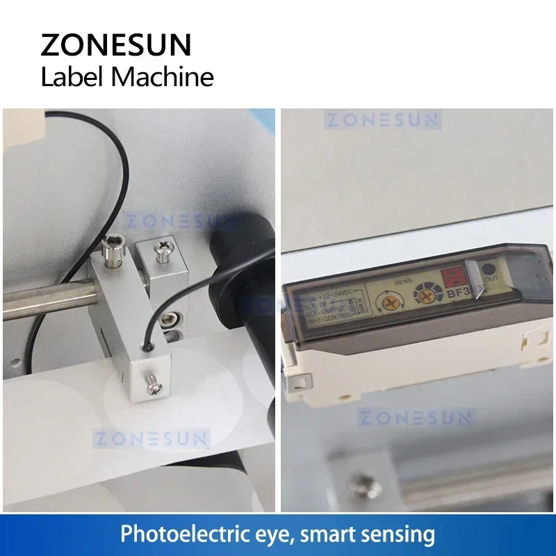 

ZONESUN Automatic Flat Surface Labeling Machine Top Label Applicator Bottle Cartons Boxes Bags Labeler Equipment ZS-TB60
