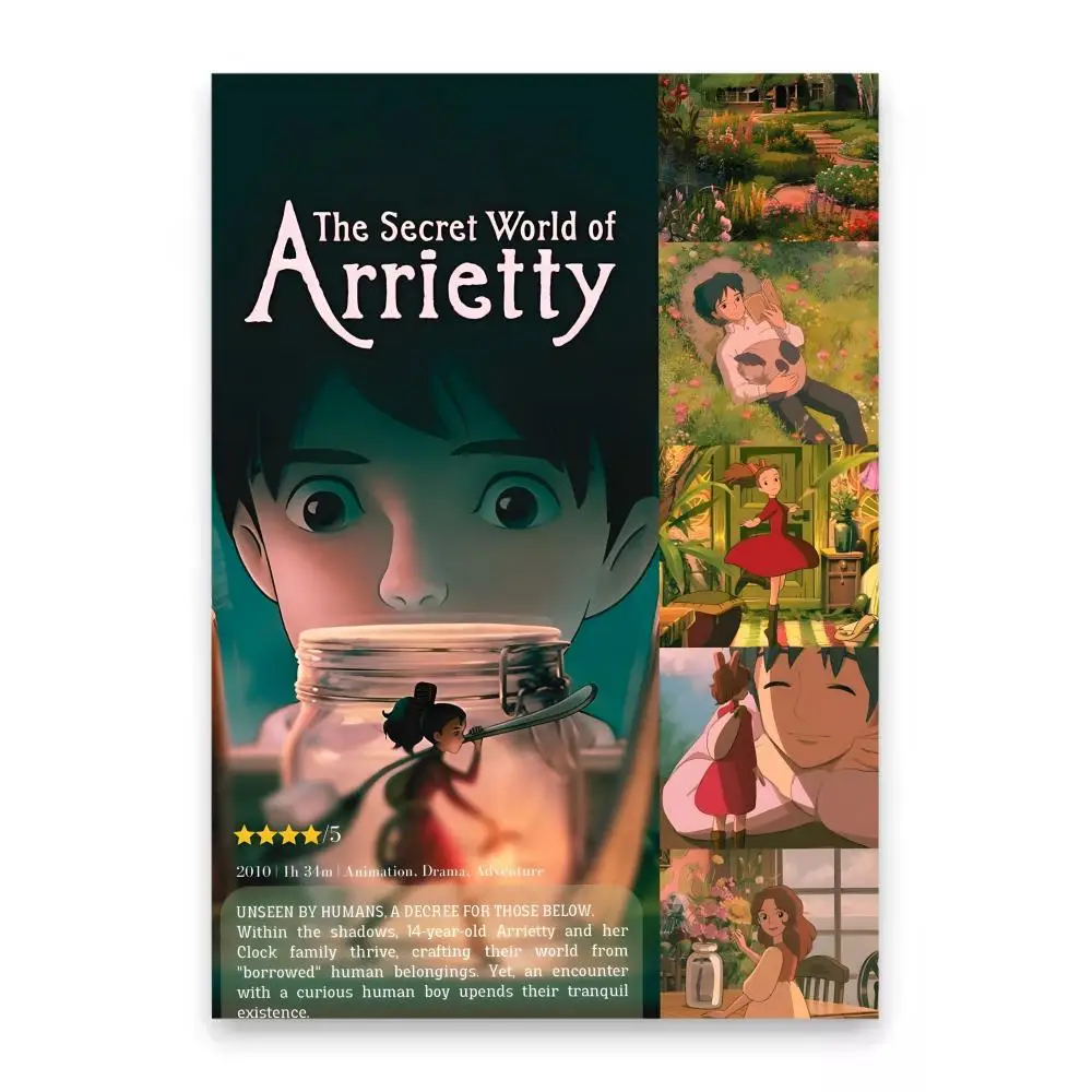 Affiche de dessin animé The B-Borrowers Arrietty, autocollant d'espace parfait, auto-adhésif pour bureau, Home cinéma, décoration murale, cadeau fantaisie