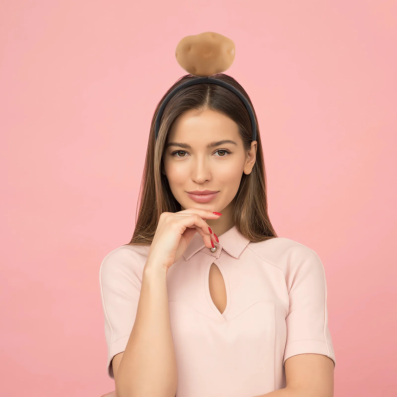 

2Pcs Cute Potato Headband Unique Vegetable Hairband Party Costume Hair Accessories for Women Kids Headband for Women