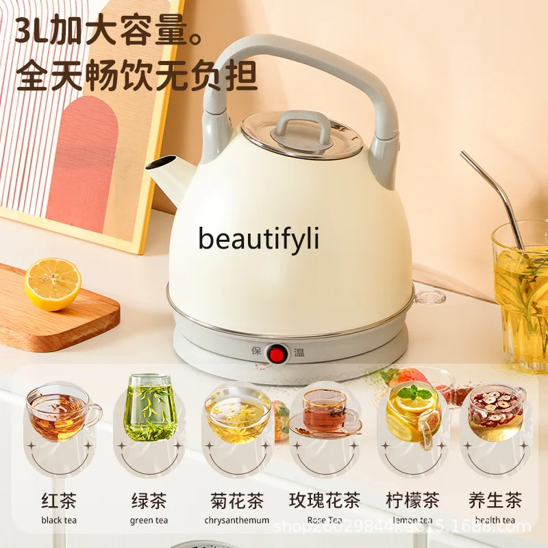 غلاية كهربائية سميكة من الفولاذ المقاوم للصدأ ومضادة للحرق الجاف، غلاية كهربائية سعة 3 لتر، فشل طاقة أوتوماتيكي منزلي