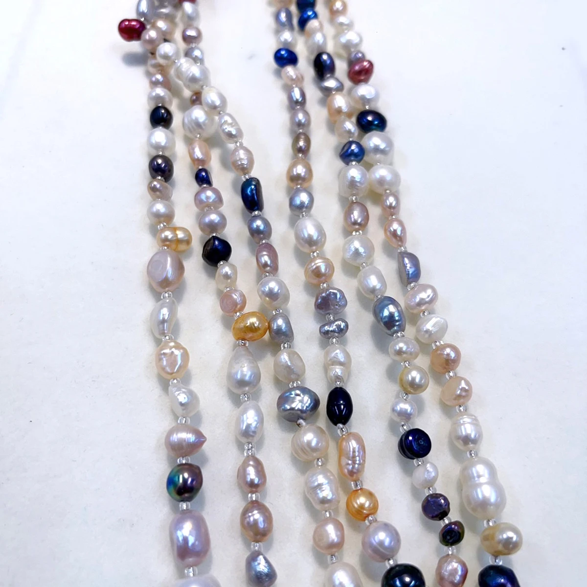 Natural Freshwater Pearl Necklace Baroque Irregular Colorful Sweater Chain for Women Jewelry Accessories Daily Gifts 120cm