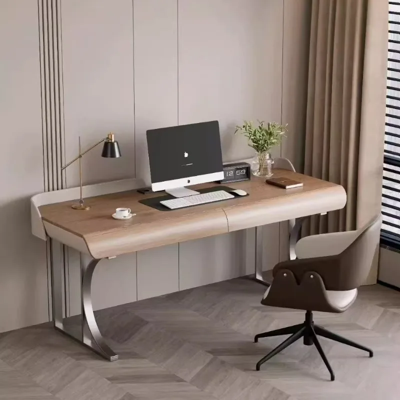 

Metal Rectangular Computer Desks Luxury Design Bedroom Notebook Gaming Desk Study Drawers Wooden Mesas De Computador Furniture