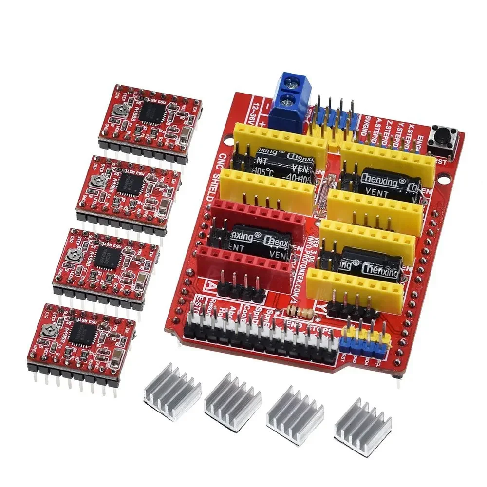 

New Cnc Shield V3 Engraving Machine / 3D Printer / + 4pcs A4988 Driver Expansion Board