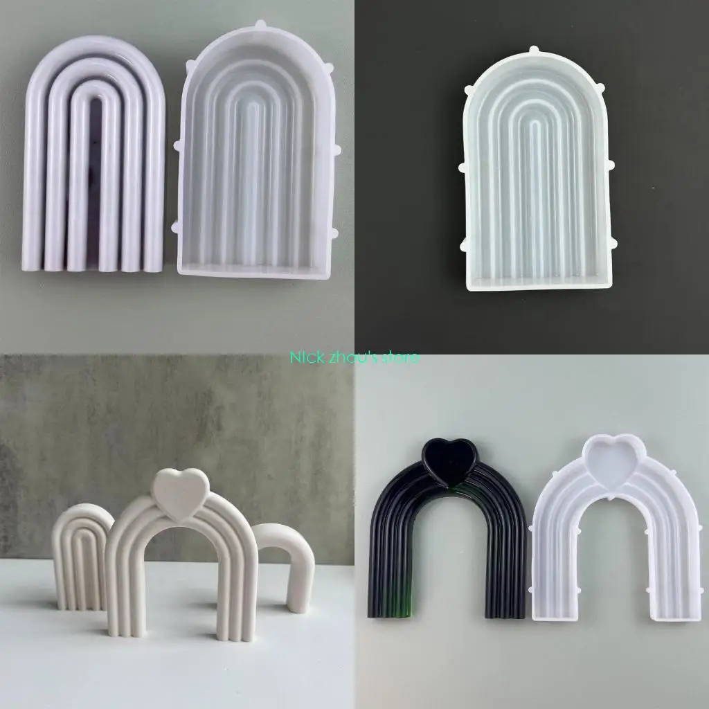 

E15E арочная форма из эпоксидной смолы, антипригарная силиконовая форма для ароматических свечей, сделай сам, гипсовая поделка,