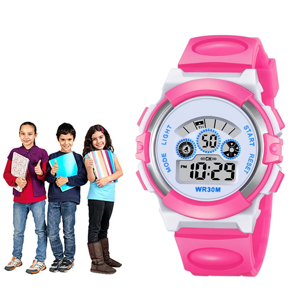 Silicone Watch Waterproof Luminous Cartoon Wristwatch For Adjustable Strap Large Dial 30M Swimming Gift For