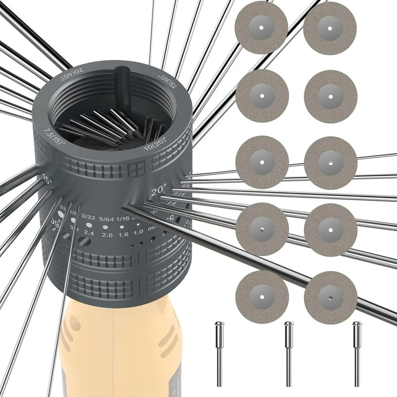 Tungsten Electrode Sharpener Grinder Head,TIG Welding Tool With Cut-Off Slot,10 Double Diamond Wheels, 3 CNC Mandrel