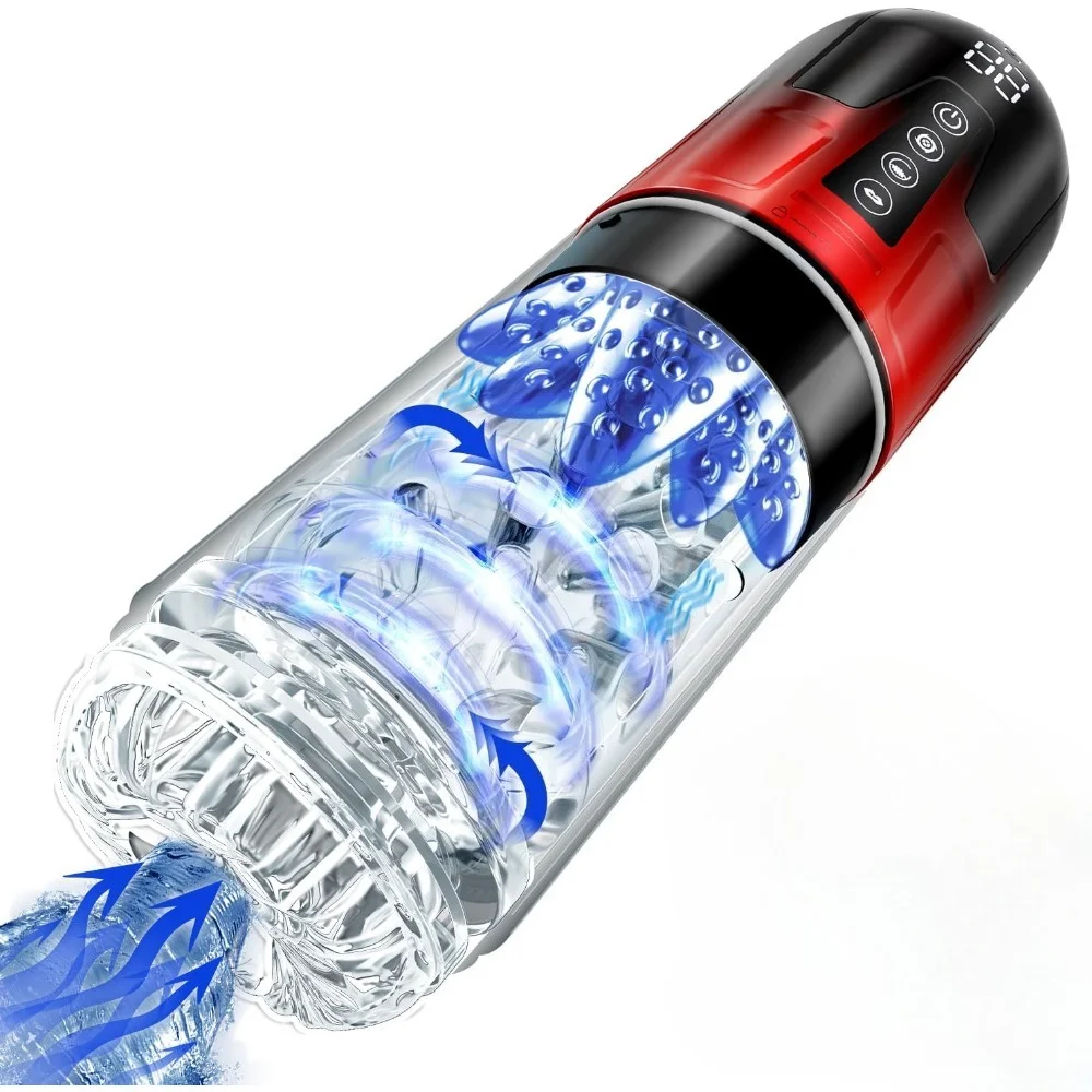 Automatic Male Masturbator Telescopic Rotation Vibration Man Masturbation Cup LCD Digital Simulation Blowjob Masturbator for Men