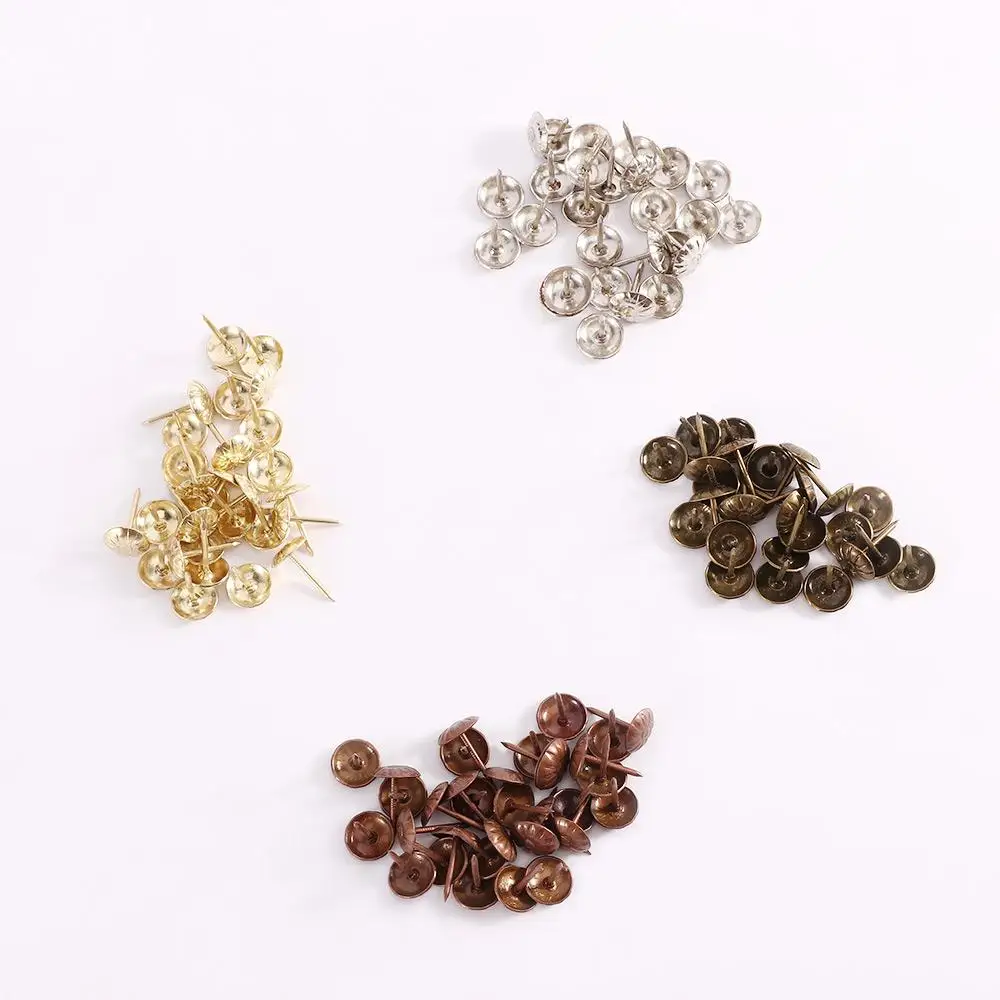 Gold DIY Home Upholstery Jewelry Gift Box Fasteners Woodwork Tool Pushpins Tacks Decorative Nails Furniture Hardware