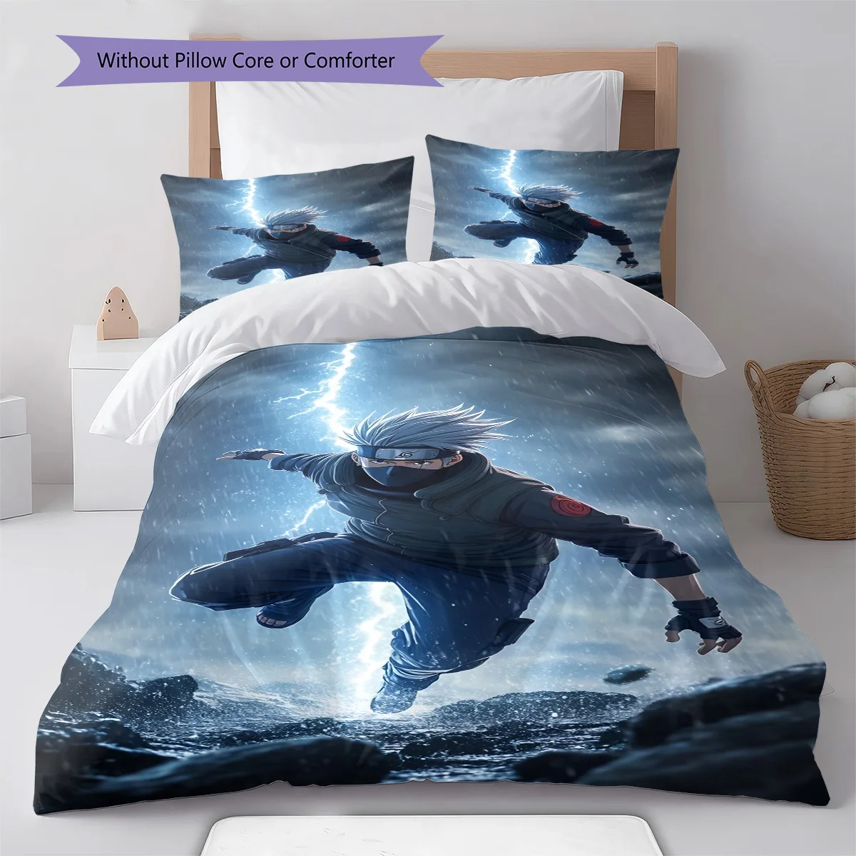 Naruto Close Up Magical Pose Bedding Set Anime Duvet Cover Polyester Soft Comforter Set -QJY