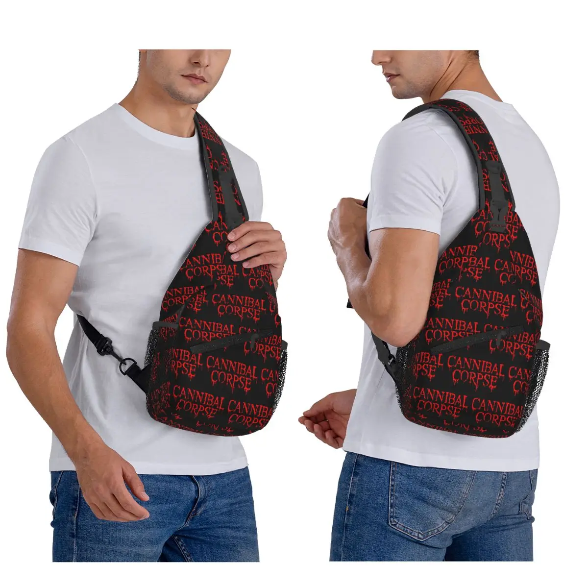 

Cannibal Corpse Death Metal Band Chest Bag Men Sling Crossbody Backpack Chest Bag Traveling Hiking Daypack Shoulder Bag