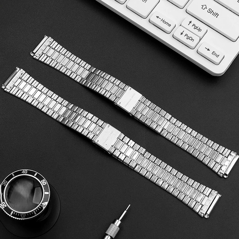 Stainless steel strap 18mm for Casio Watch small gold watch AE-1200WGD-1A A168 / 159 solid core stainless wristband bracelet