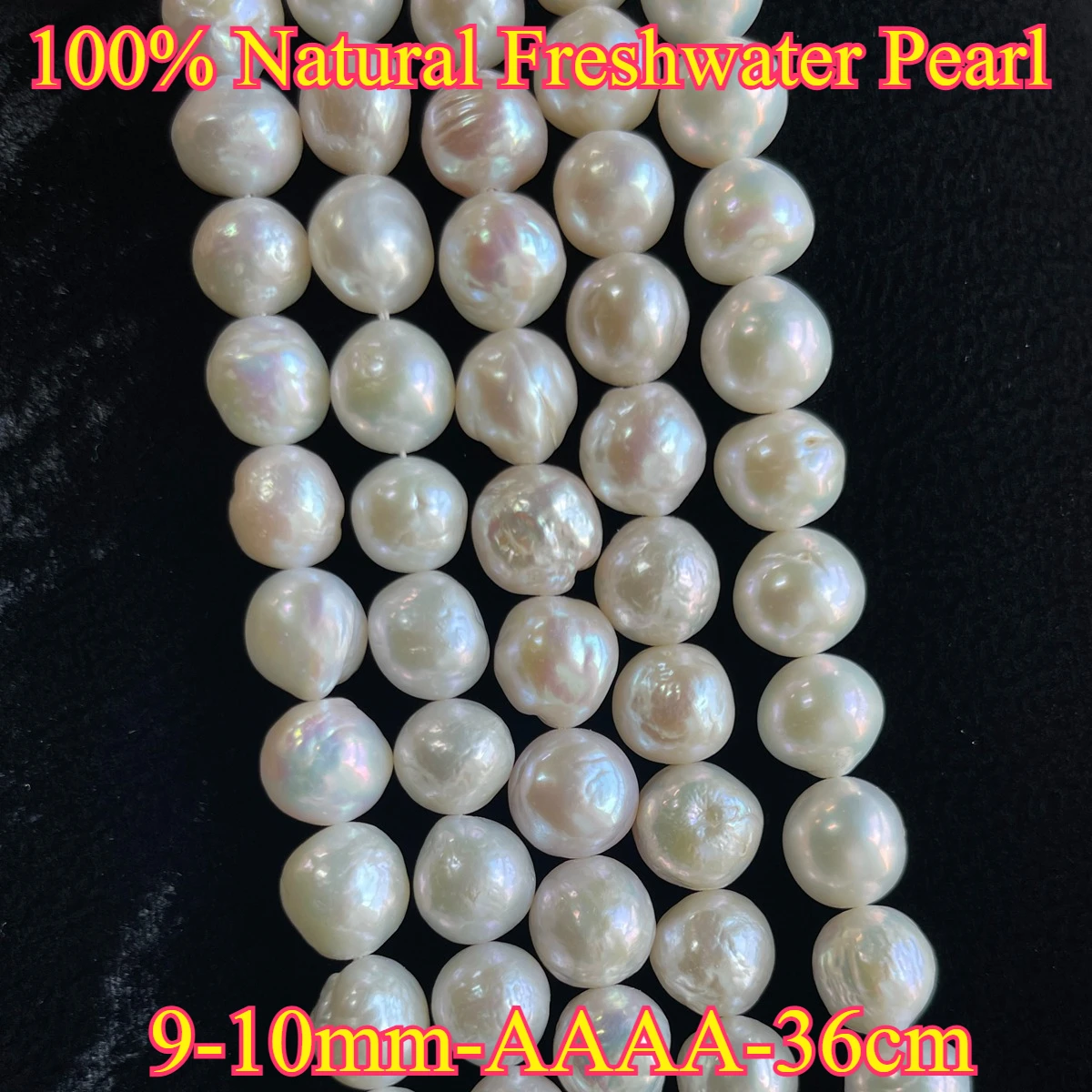 9-10mmAAAA أنيقة لؤلؤ المياه العذبة الطبيعية حجم كبير بالقرب من حبة مستديرة مجوهرات جعل هدية عقد دي اي واي سوار المرأة هدية الزفاف