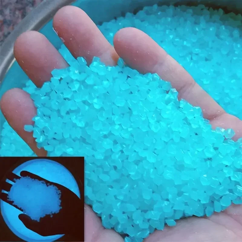 1000 peças de Areia Luminosa de 3-5mm que Brilha no Escuro, Pedras para Decoração de Jardim, Caminho Externo, Gramado, Aquário