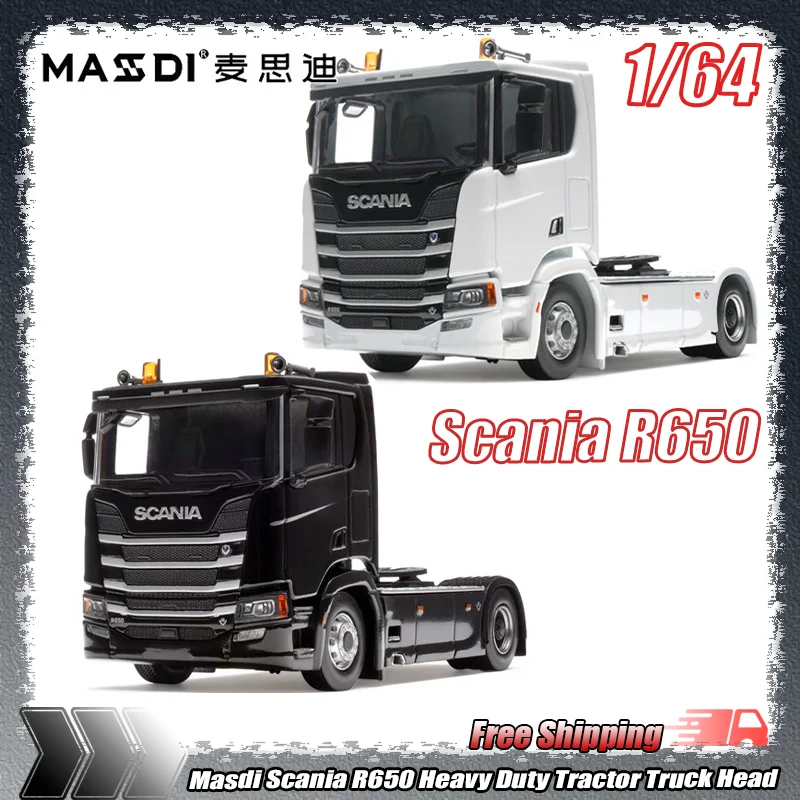 

Новая коллекционная модель тягача Scania R650 масштаба 1:64 от Masdi, имитация тяжелого грузовика, литая под давлением, для любителей хобби