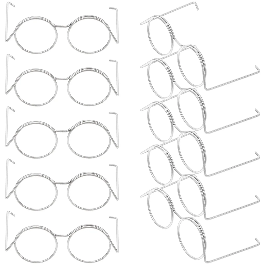 20 Pcs Lens Mini Glasses Frame Eye Metal Dolls Eyeglasses Dress up Accessories