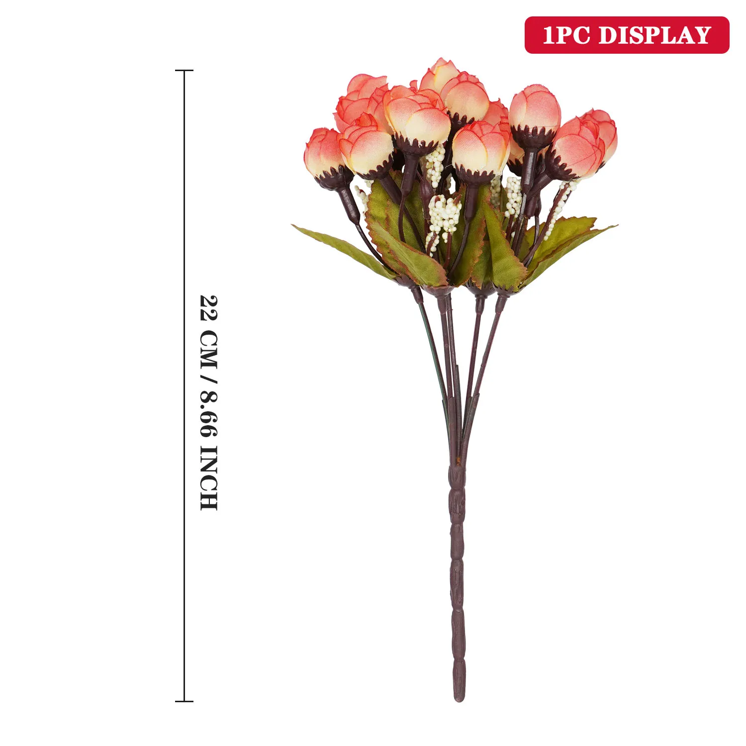 1PC 15 Heads Artificial Silk Small Flower Buds Rose Pod Wedding Home Party Photography Decoration