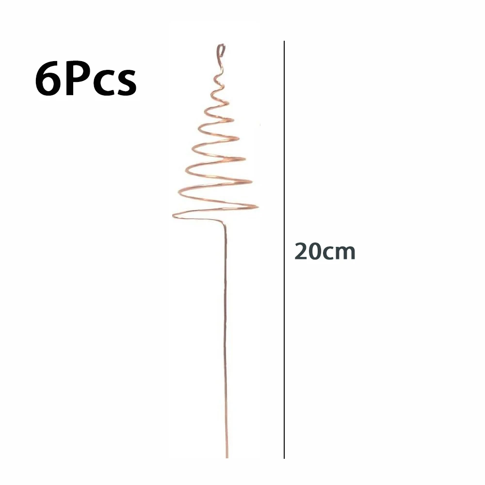 Set of 6 Copper Plant Stakes for Electroculture Improve Soil Energy and Support Healthy Plant Growth in Outdoor Gardens