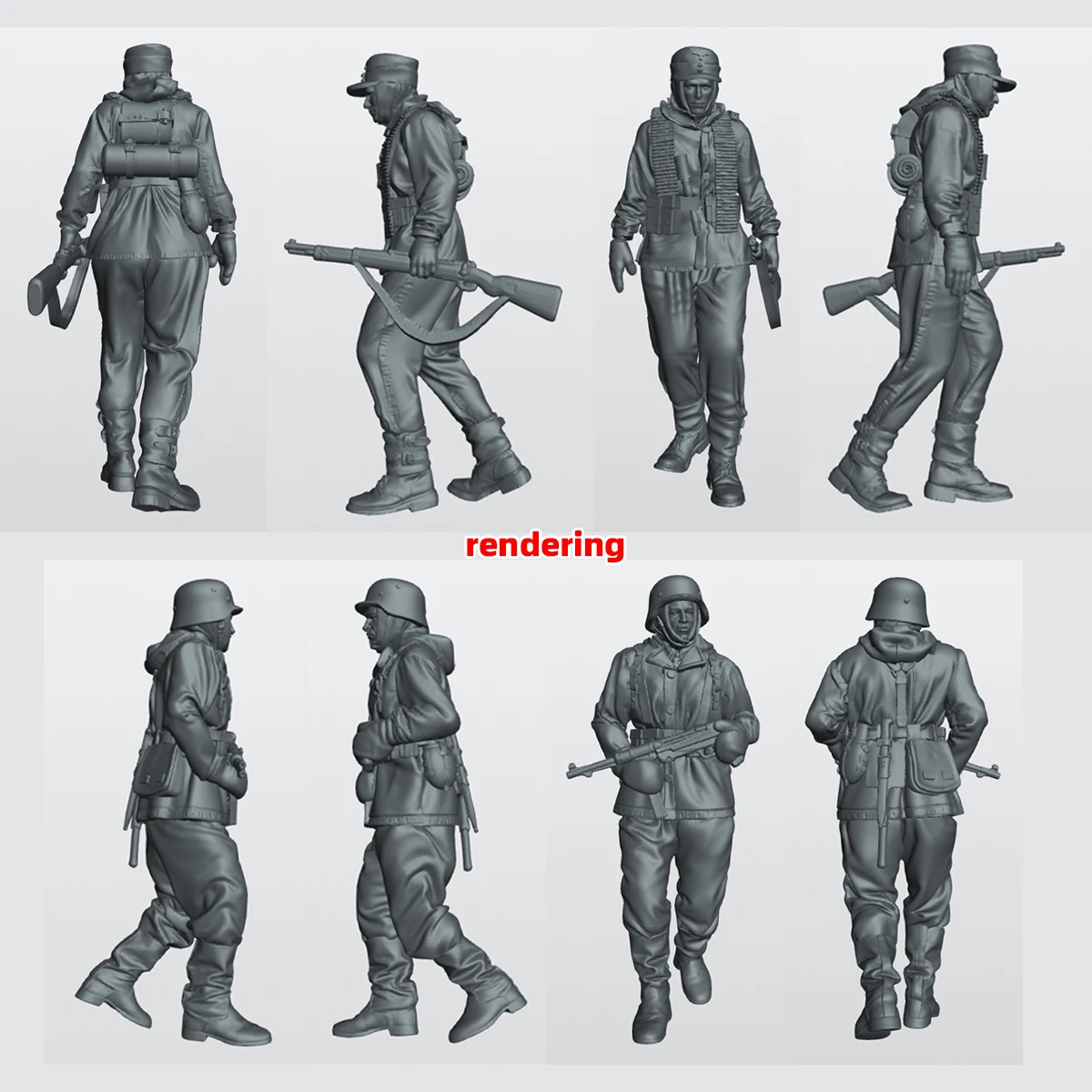 1/35 1/48 1/72 Maßstab Modellbausatz 3D Harz Miniatur-Soldatenfiguren Deutsche Ostfront-Soldaten Unbemalt Unmontiert Diorama – Detail 9