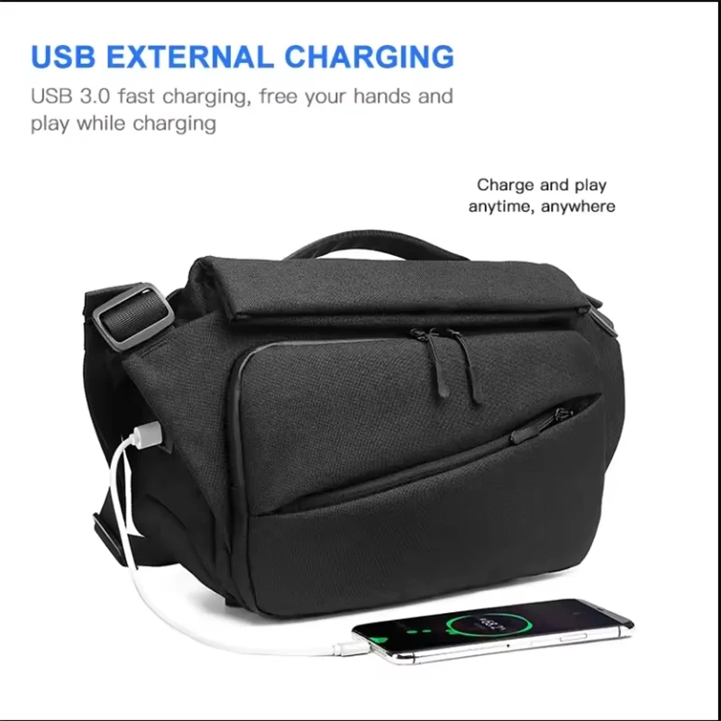 OZUKO Messenger bag Boys Briefcase Lightweight Men's Llaptop Bag Crossbody Bag School Book Men's Outdoor Sports Waist Pack