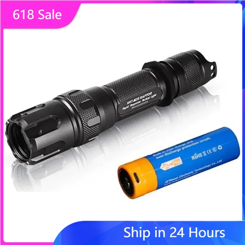 

JetBeam RRT-M2S Mini LEP Flashlight 480LM WP-T2 Laser Torch With 18650 Battery For Camping Self Defense Hunting