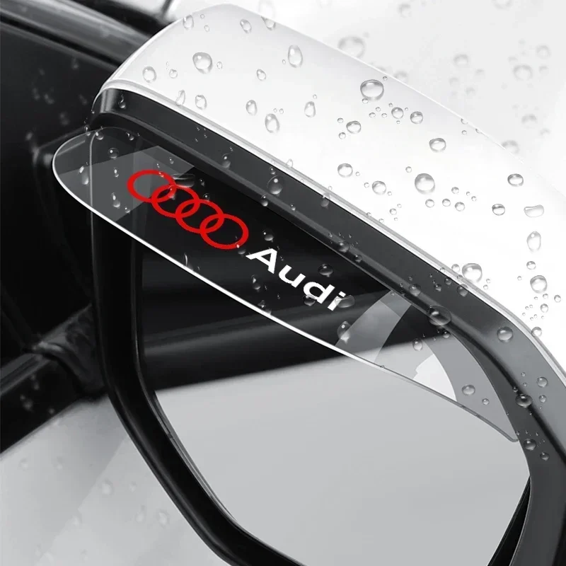 

Car Side Rear View Mirror Rain Eyebrow Visor Look Rain Proof Decoration For Audi A8 A5 A6 C5 C6 C7 A7 A1 A3 A4 B5 B6 Q3 Q5 Q7 TT