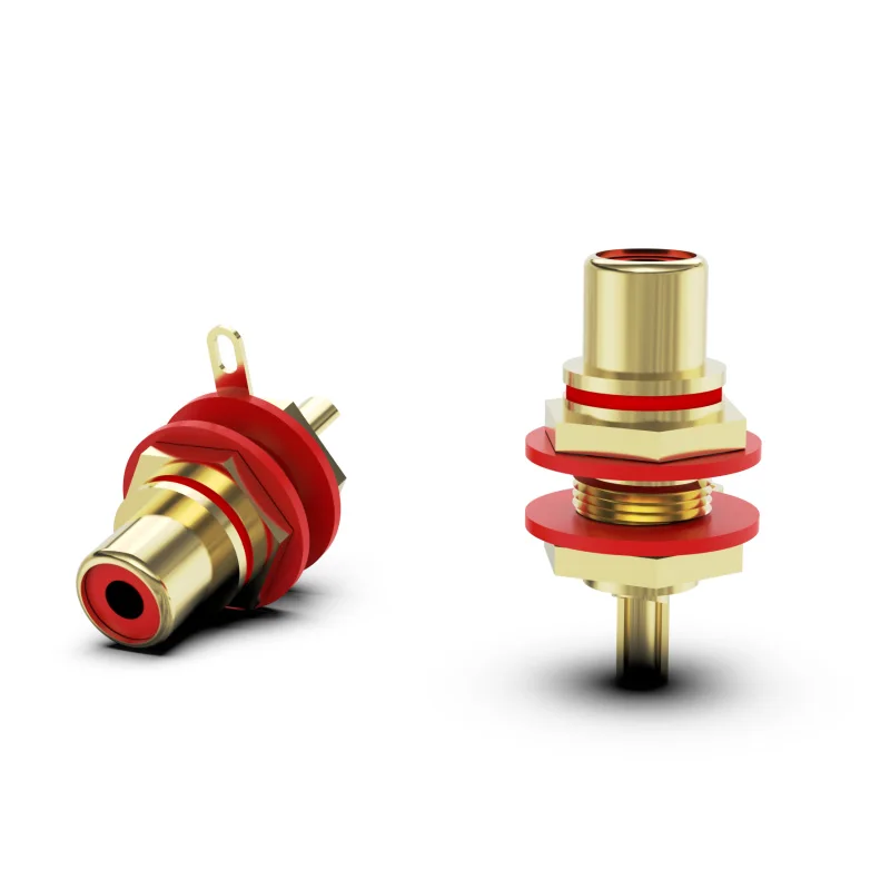 HiFi Reinem Kupfer Gold Überzog RCA Audio Power Verstärker Eingang Ausgang Terminal Stecker